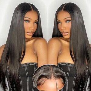 Wear and Go Glueless Wigs Human Hair Pre Plucked Pre Cut 6x4 Straight Lace Front